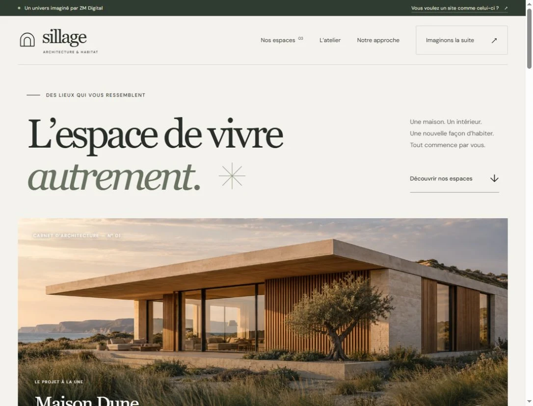 Aperçu du site Sillage