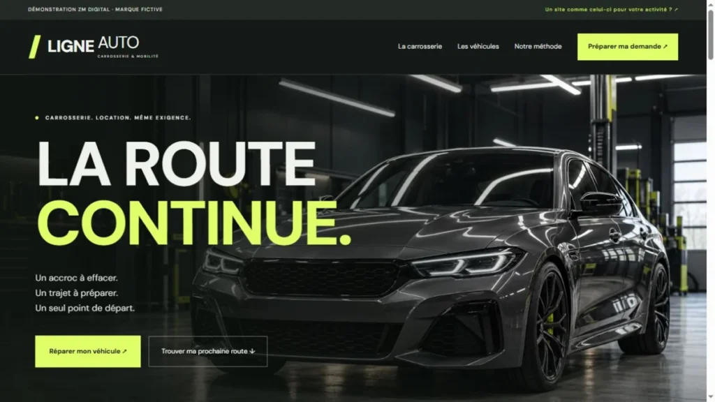 Aperçu du site de démonstration Ligne Auto